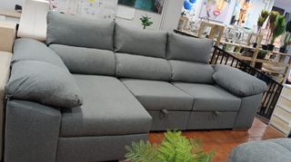 Sofá Chaise Longue Cama Arcón Gris