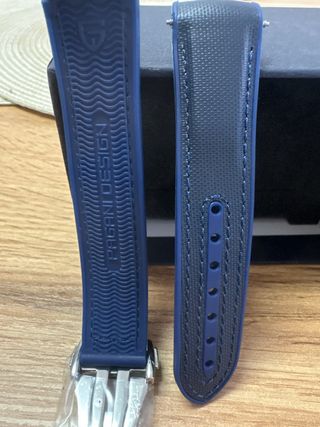 Correa de reloj Pagani Design azul y plata