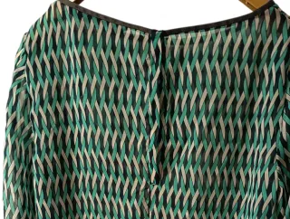 Camisa Zara cuello caja verde multicolor