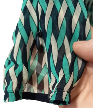 Camisa Zara cuello caja verde multicolor