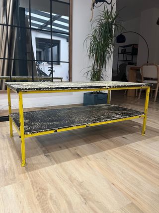 Mesa centro metálica y madera