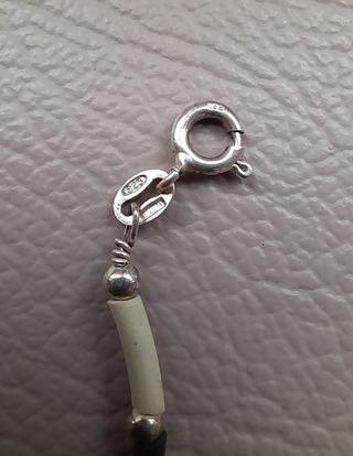 Braccialetto corno avorio/nero, argento 925