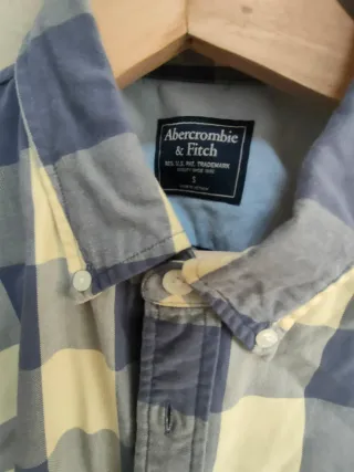 Camisa Abercrombie & Fitch Cuadros azul amarillo