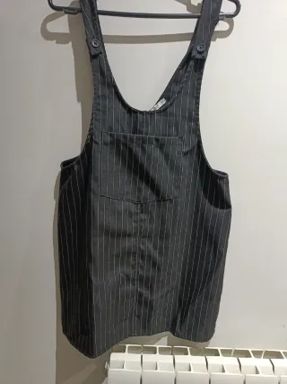 Vestido Peto Negro Rayas Pull&Bear Talla M