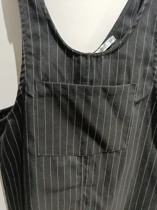 Vestido Peto Negro Rayas Pull&Bear Talla M