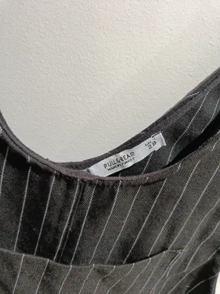 Vestido Peto Negro Rayas Pull&Bear Talla M