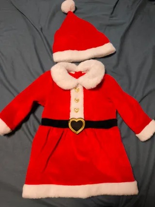 Vestido y Gorro Papa Noel Niña