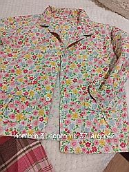 Pijama niña flores y cuadros
