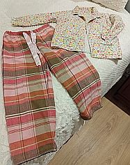 Pijama niña flores y cuadros