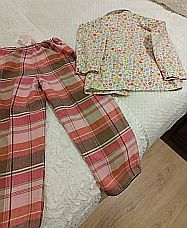 Pijama niña flores y cuadros