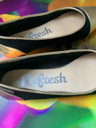 Bailarinas Refresh Talla 38 Negro/Dorado