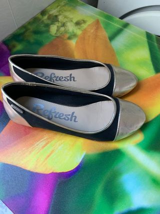 Bailarinas Refresh Talla 38 Negro/Dorado