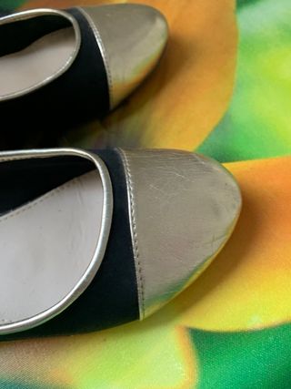 Bailarinas Refresh Talla 38 Negro/Dorado