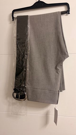 Pantalones rectos Mango grises mujer, da para 38