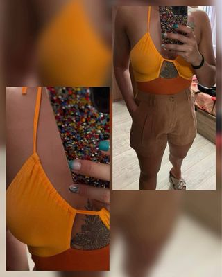 Bodie naranja básico con aberturas.