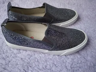 Zapatillas Creeks Talla 35 Purpurina Gris