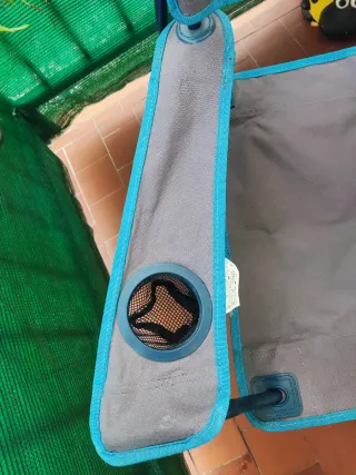 Silla plegable Quechua azul y gris