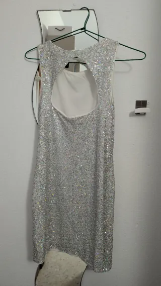 Vestido fiesta lentejuelas irisado