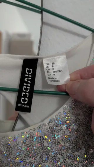 Vestido fiesta lentejuelas irisado