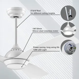 Ventilador de techo Reiga 132cm con luz