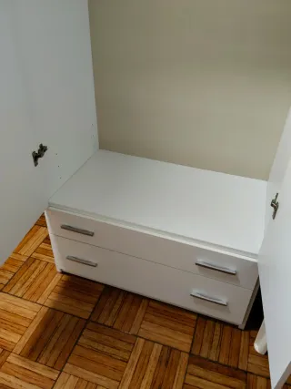 Armario ropero blanco 2 puertas y 2 cajones