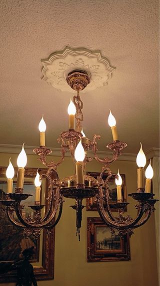 Lámpara de araña barroca de bronce 12 luces