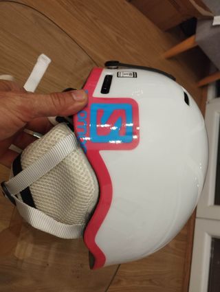 Casco Salomon Kid Blanco y Rosa Talla S