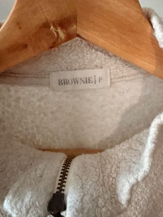 Sudadera Jersey Brownie Beige Media Cremallera