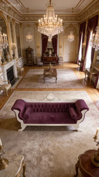 Sofá chaise longue de terciopelo y madera