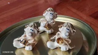 Set 3 pupazzi ceramica con campanellino
