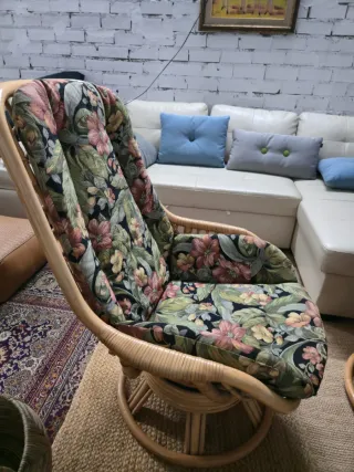 2 Sillones de ratán y yute