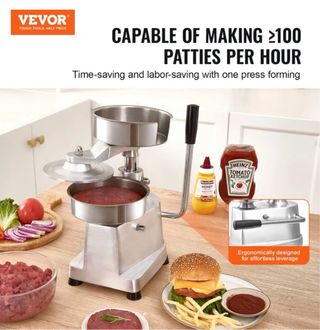 Prensa Hamburguesas VEVOR Inox 150mm