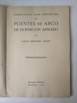 Proyectos Puentes Arco Hormigón - Fernández Casado