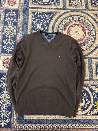 Maglione Tommy Hilfiger cotone e cashmere S marron
