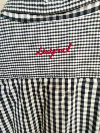 Camisa Desigual Cuadros Blanco y Negro