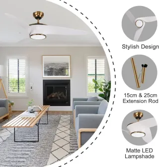 Ventilador de Techo Reiga 132cm con Luz