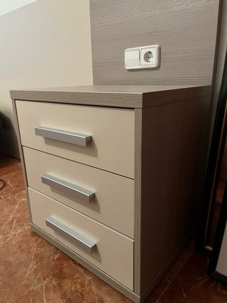 Cajonera 2 unidades beige y gris