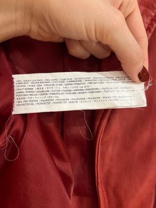 Cazadora Piel Roja Mango Talla S