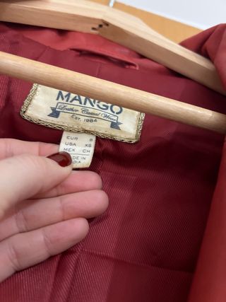 Cazadora Piel Roja Mango Talla S