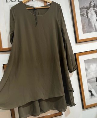 Vestido oversize verde oliva