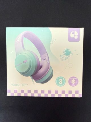 Auriculares infantiles morado y verde
