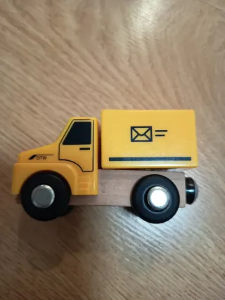 Vehiculos de madera con iman: bomberos, taxi ...