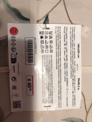 Funda Nórdica Zara Flores Beige/Verde + Almohada.