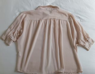 Blusa marca Vidrio gasa polyester nude talla S/M