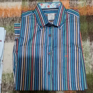 2 Camisas Hombre Algodón Manga Larga T M