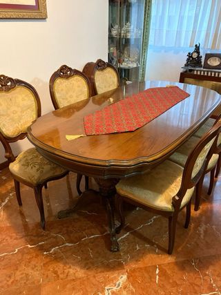 Juego 6 sillas madera