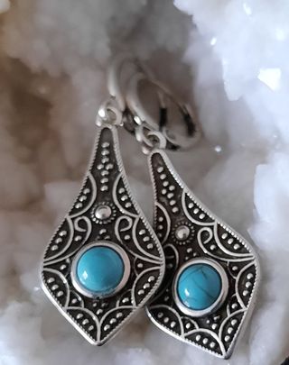 Pendientes Plata de Ley 925 y Turquesa