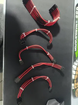 Alargadores Cableado PC Rojo y Negro