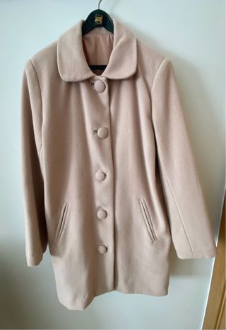 Abrigo paño lana rosa palo