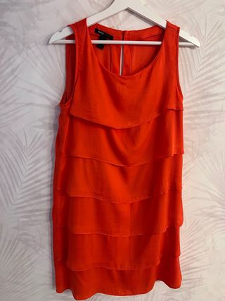 Vestido Mango Coral Talla L